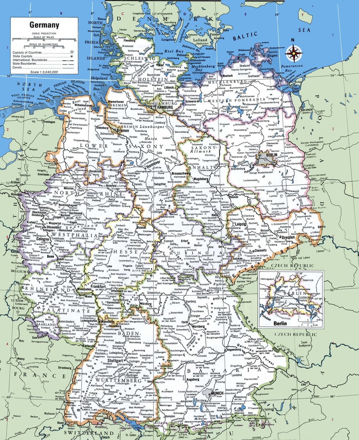 Deutschland zu den wichtigsten Städten anzeigen