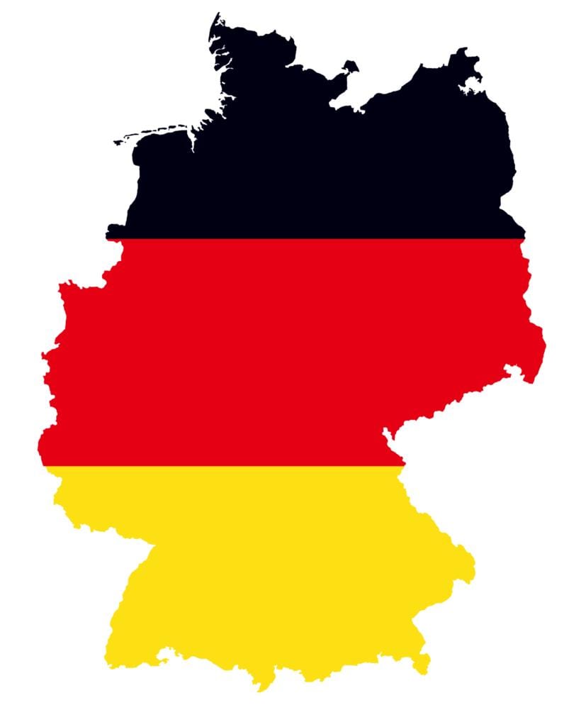 Landkarte von Deutschland Flagge