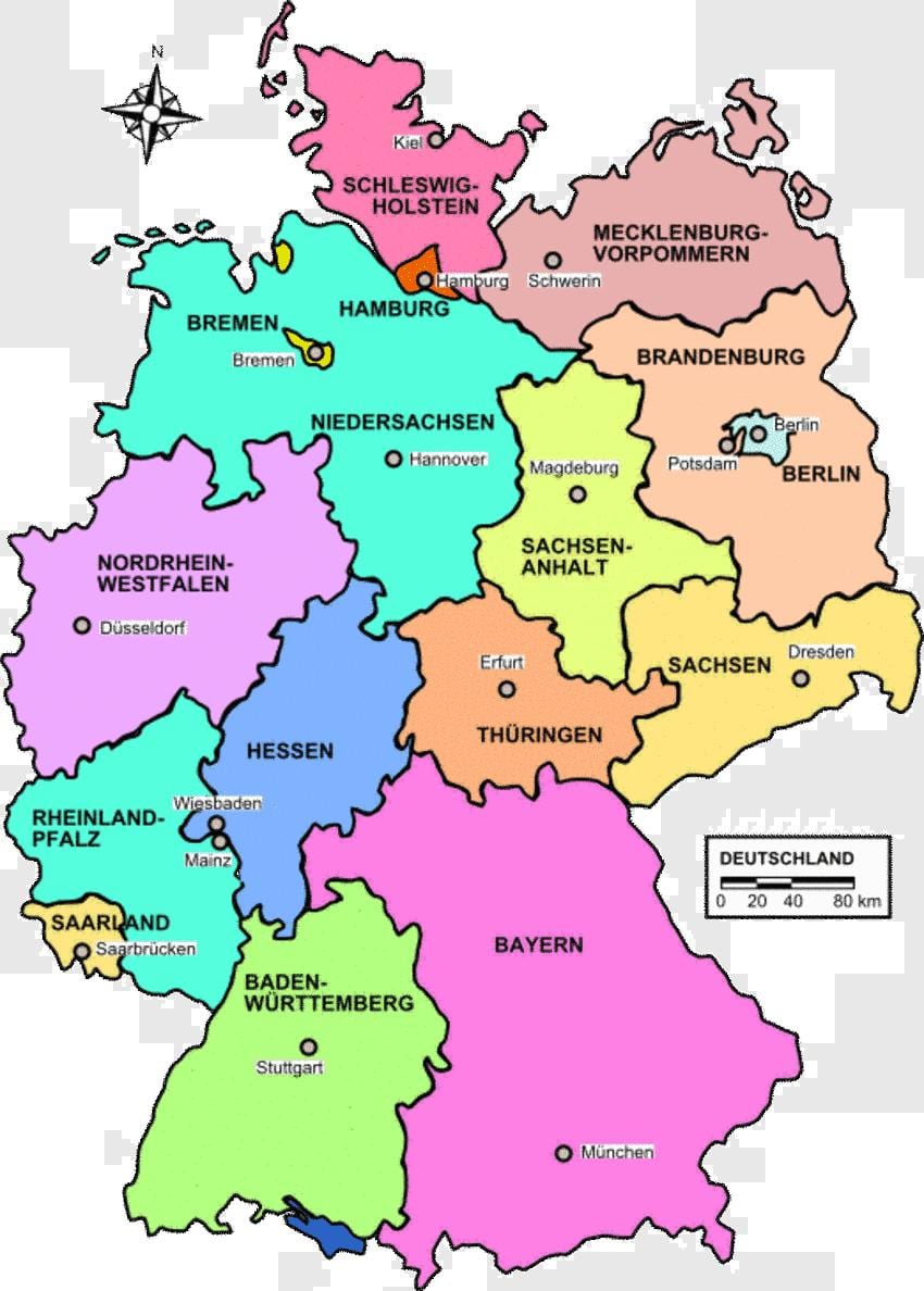 Karte von Deutschland Land