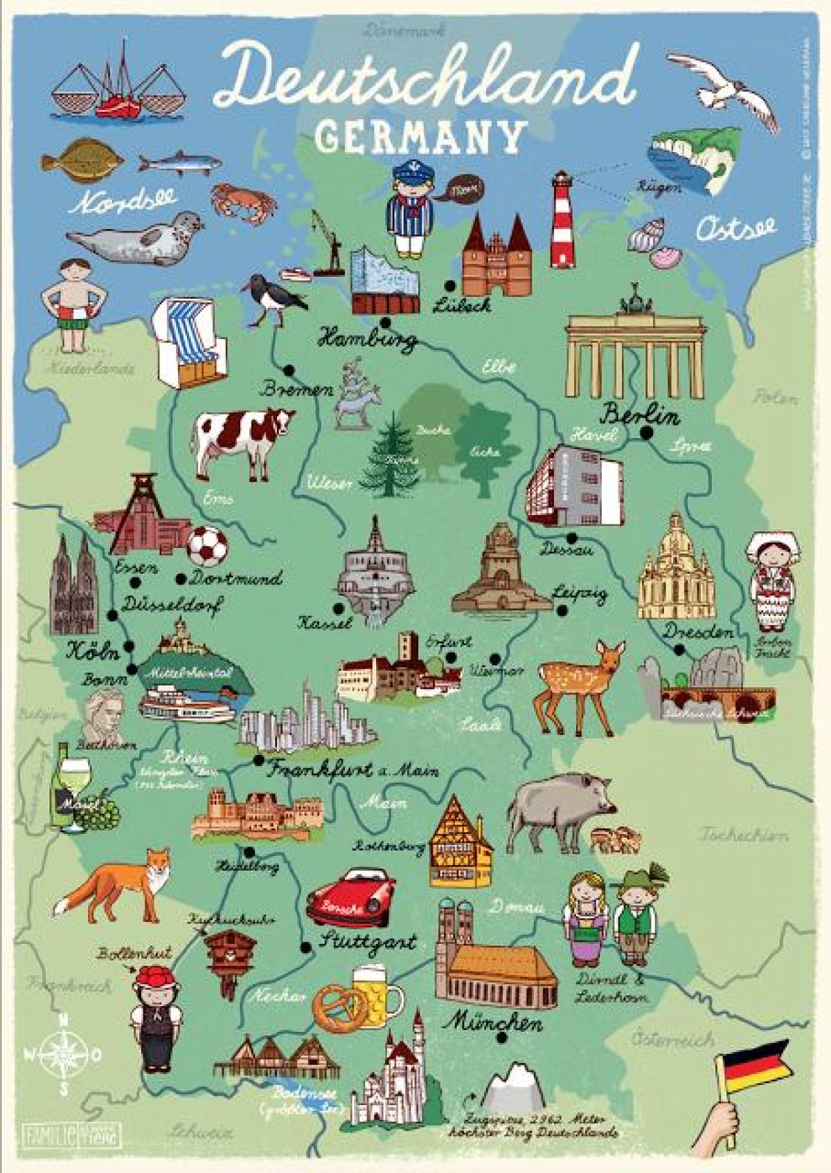 Deutschland Karte touristischen Destinationen