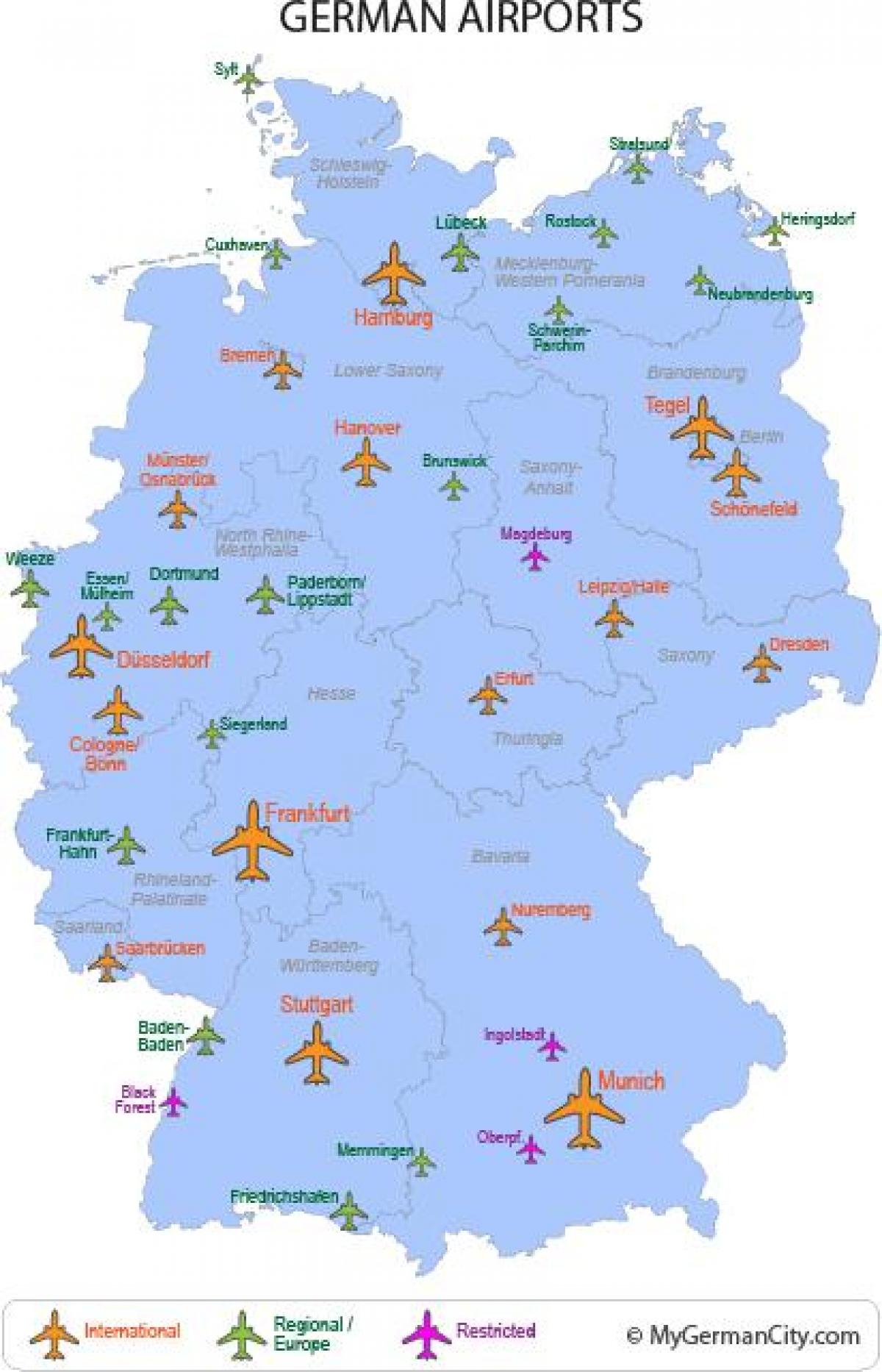 großen Flughäfen in Deutschland anzeigen