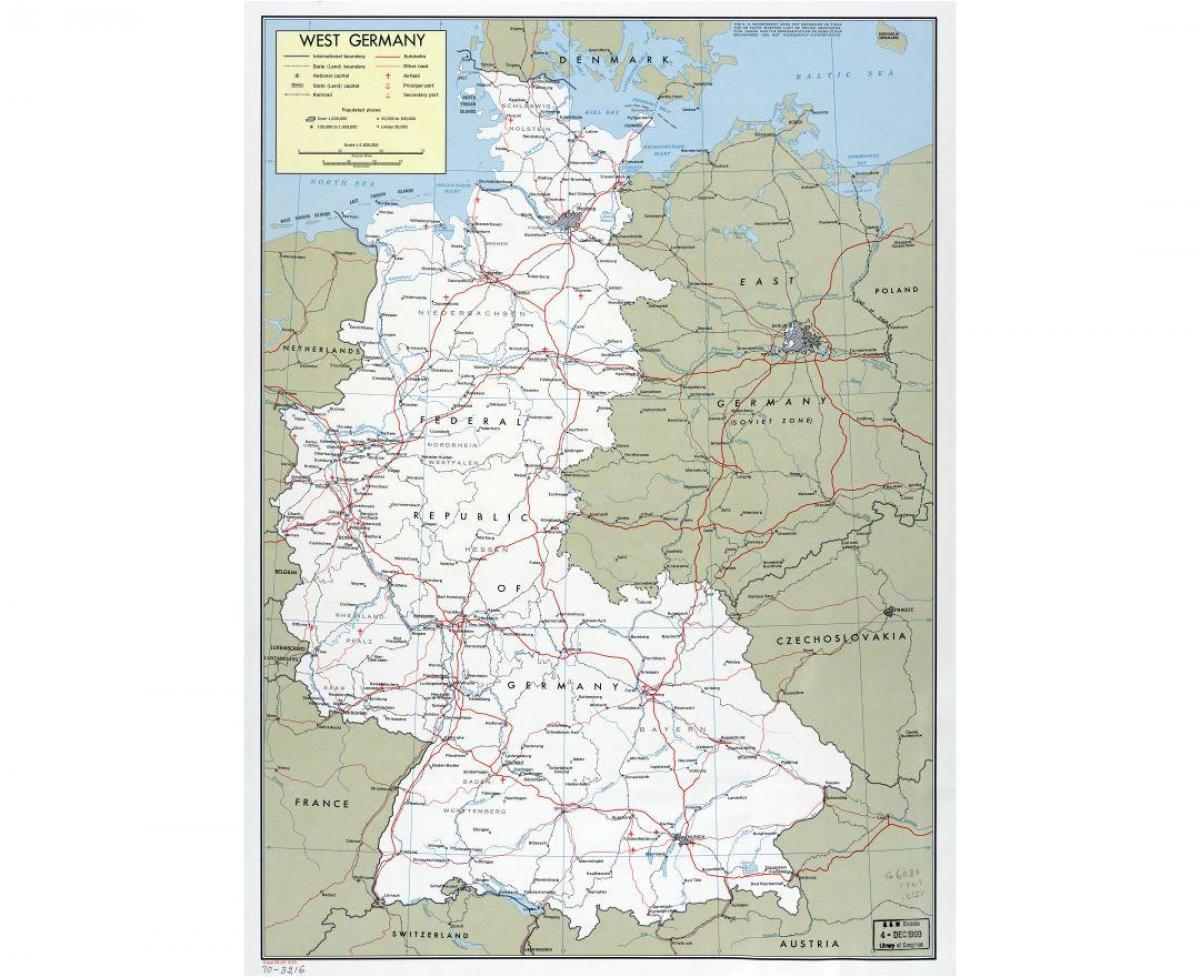 West-Deutschland Karte - Karte von west-Deutschland mit Städten (West