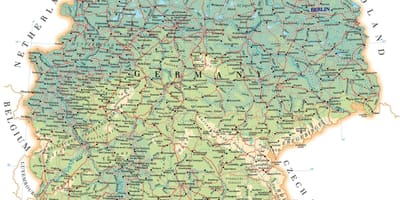 Beschriftete Karte von Deutschland