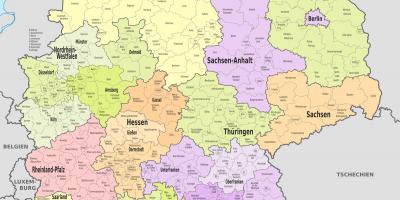 Deutschland Bezirken map - Karte von Deutschland-Distrikt (Western Europe - Europe)