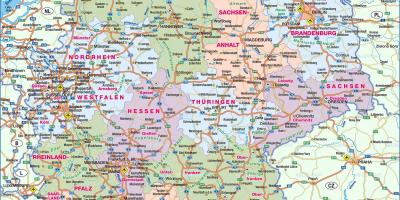 Deutschland-Karte: Geografische Karte, Straßenkarte und touristische