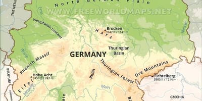 Geographische Karte von Deutschland