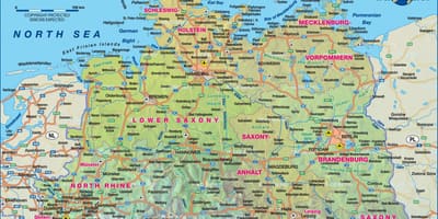 Karte von Deutschland Nord