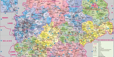 Karte von Deutschland mit großen