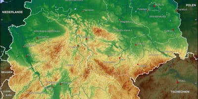 Physische Karte von Deutschland